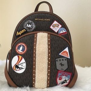 MICHAEL Michael Kors Brown Backpack with Decorative Patches